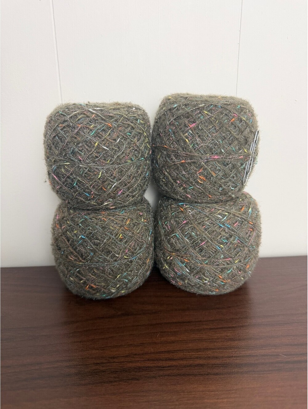 Reclaimed Acrylic Blend Yarn DK 847 Yds Olive Green Tweed 370g (4 Cakes)